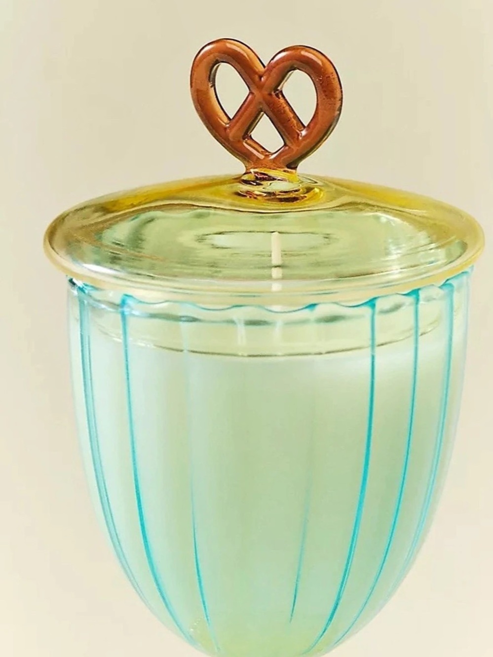 Anthropologie Astrid Gourmand Salted Caramel Pretzel Glass Candle